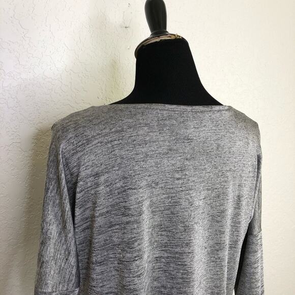 WHBM gray silver metallic v neck layered tunic top size Extra Small XS - Picture 14 of 16